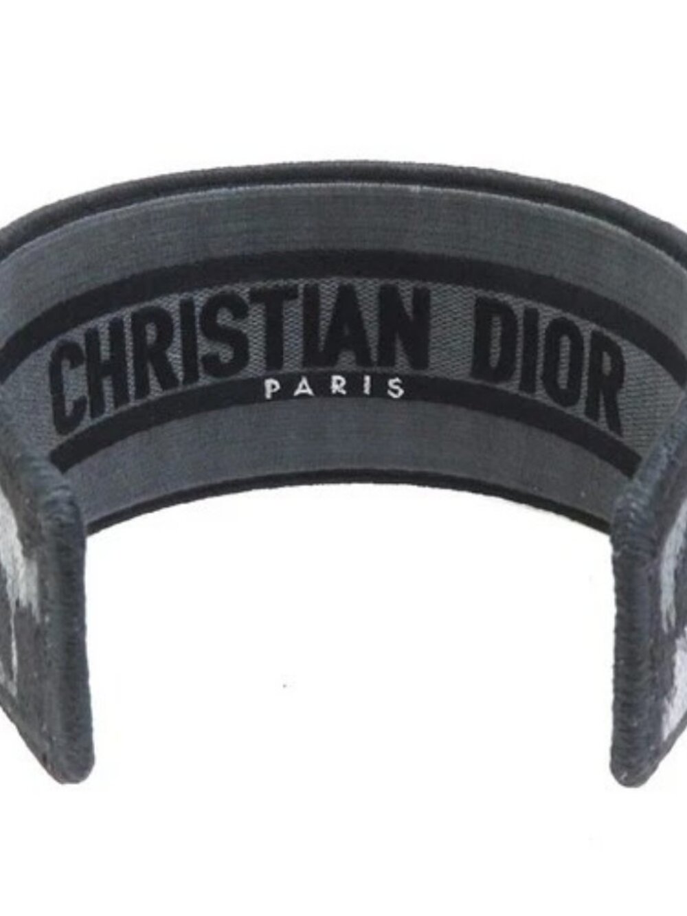 Auth Christian Dior Leopard Head Band Black/Gray Canvas - h32080a - Picture 6 of 10